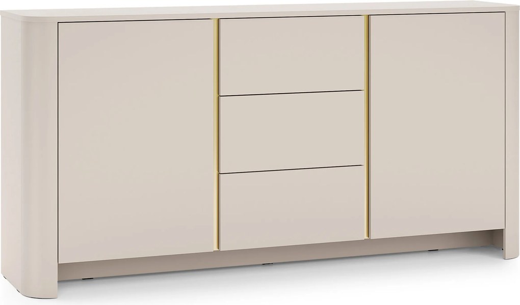 Komoda Sorrenti 168 cm - kašmírová / zlatá