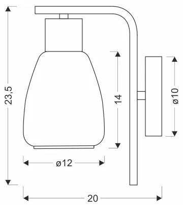 Nástenná lampa MOLDO 1xE27/40W/230V čierna/dymová čierna