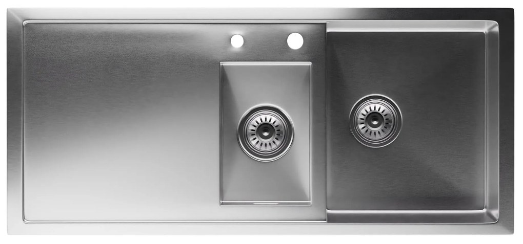 Klarstein TitanSteel kuchynský drez s odkvapkávačom, 100 x 45 cm, 2 umývadlá, nehrdzavejúca oceľ, odolný voči teplu