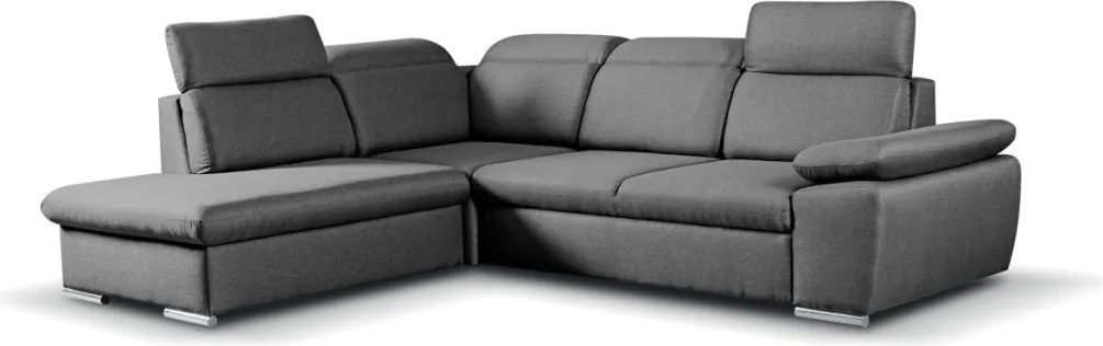 Rohová sedačka Aldon,dymovosivá štruktúrovaná látka, ľavý roh