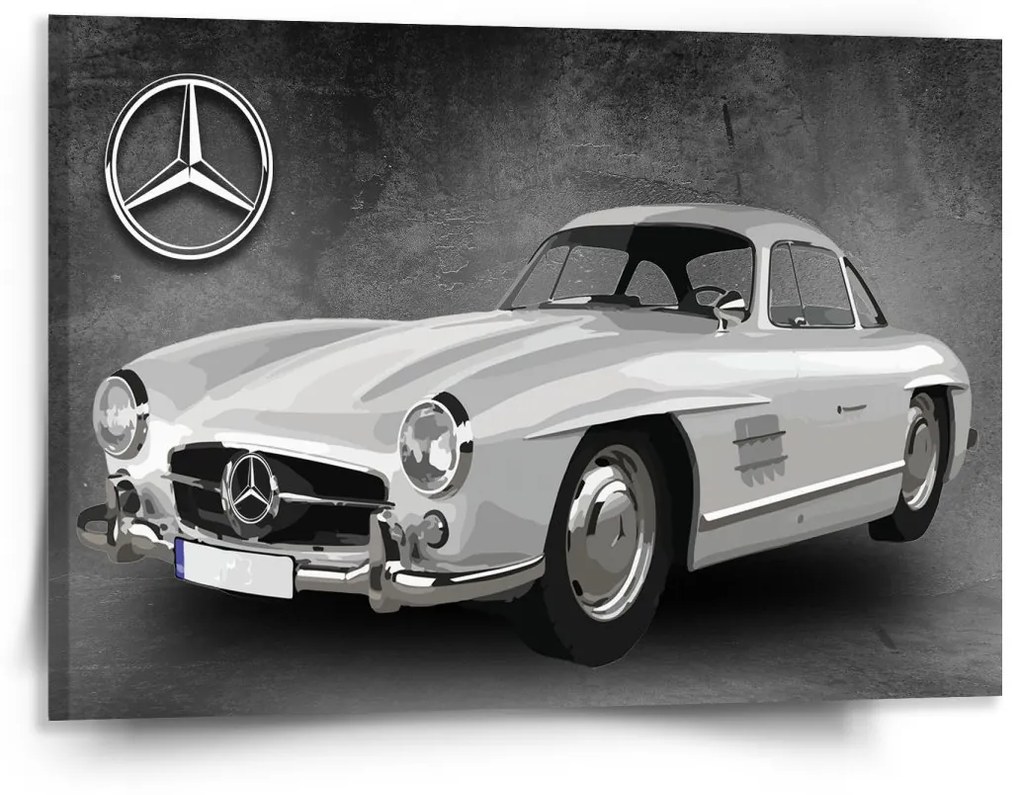 Sablio Obraz Mercedes-Benz 300 SL Sivé pozadie - 150x110 cm