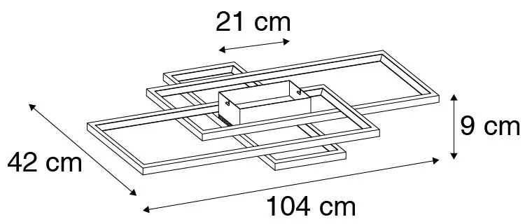 Stropné svietidlo čierne 104 cm vrátane LED 3-stupňové stmievateľné - Amal