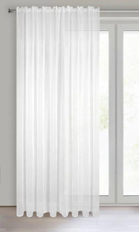 Biela voálová záclona na páske LUCIA 140x270 cm