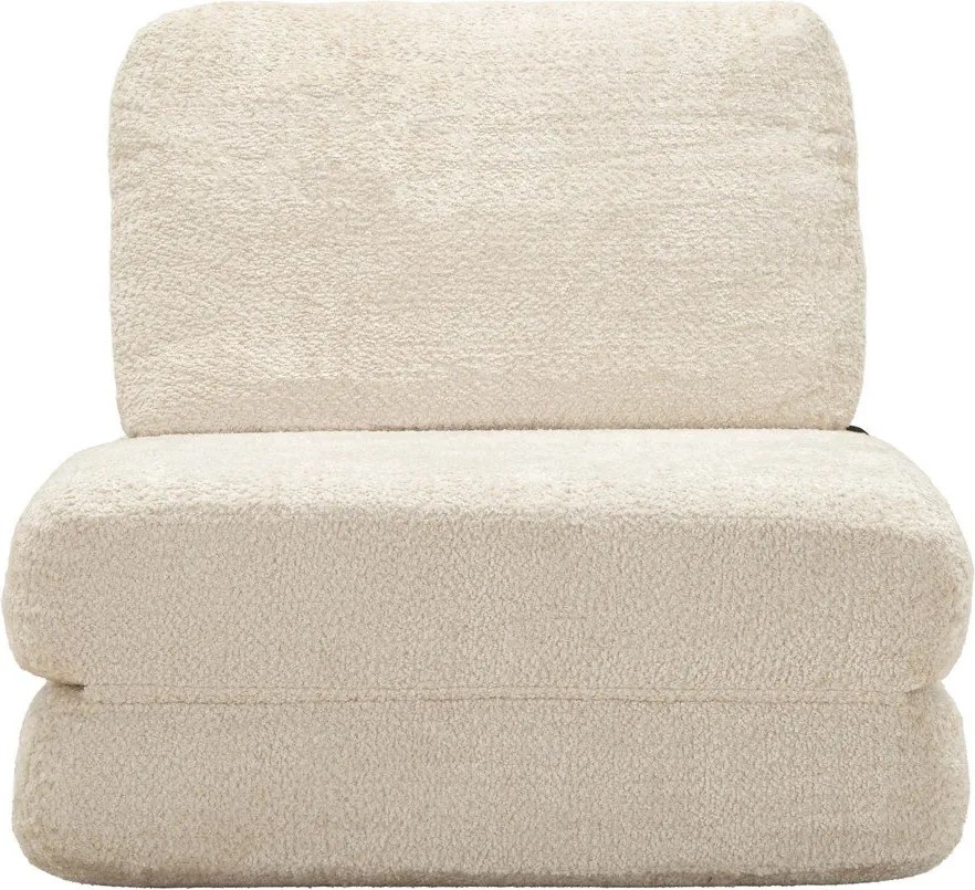 Biele rozkladacie kreslo z textílie buklé Faster – Mauro Ferretti