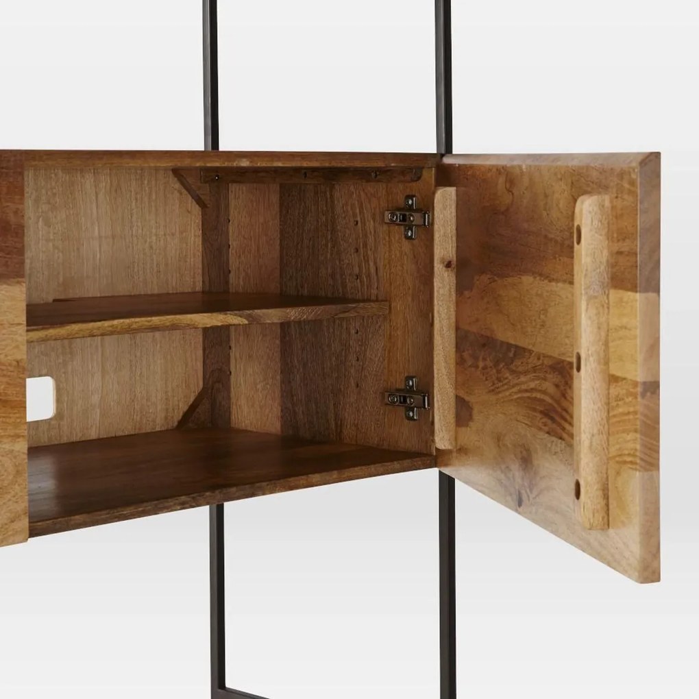 furniture-nabytek.cz - Drevený stôl s kovovým podstavcom z masívneho mangového dreva 130x213x55