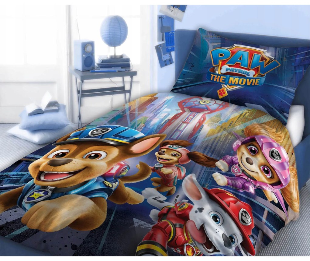 DETSKÉ BAVLNENÉ OBLIEČKY PAW PATROL160X200 CM, 1KS 70X80 CM VZOROVANÉ