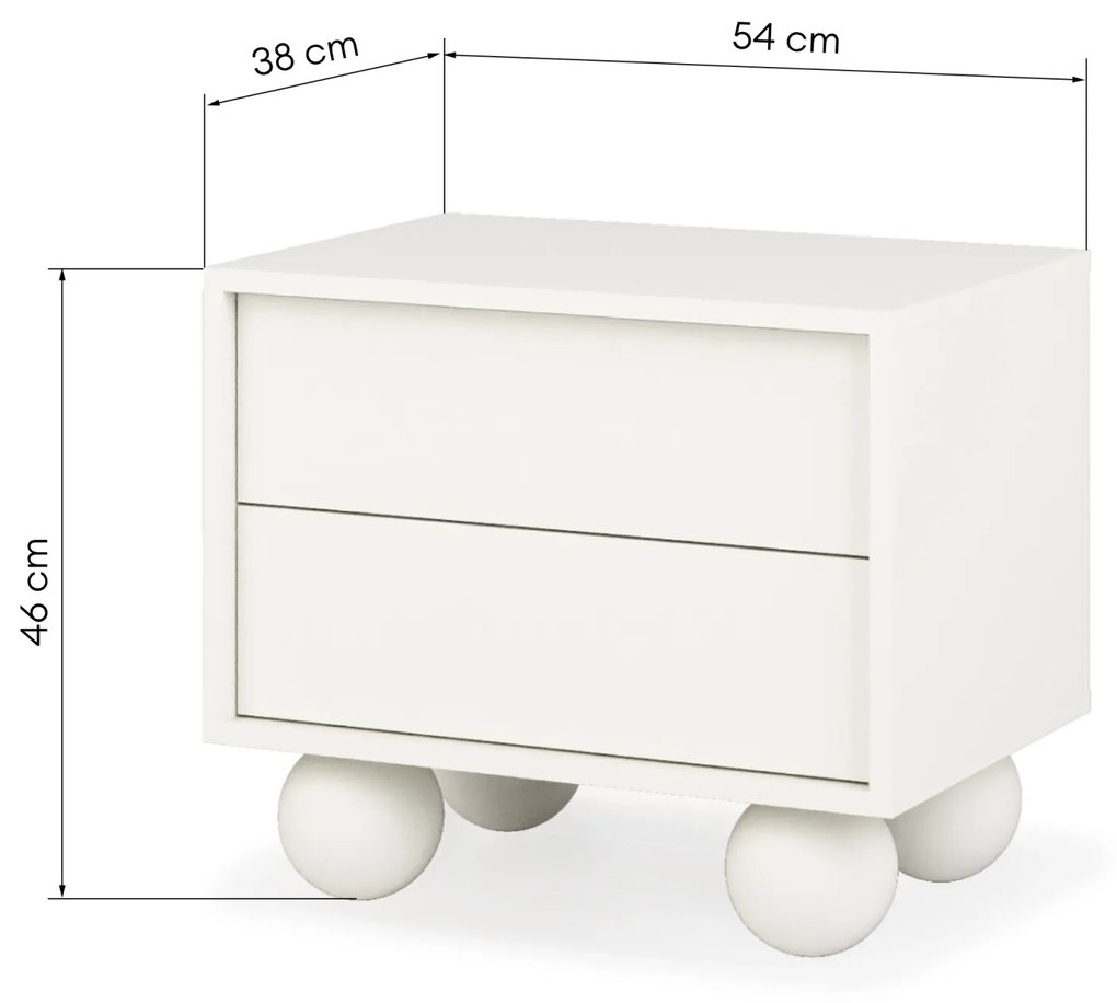 Noční stolek FRANCESCO 54 cm bílý