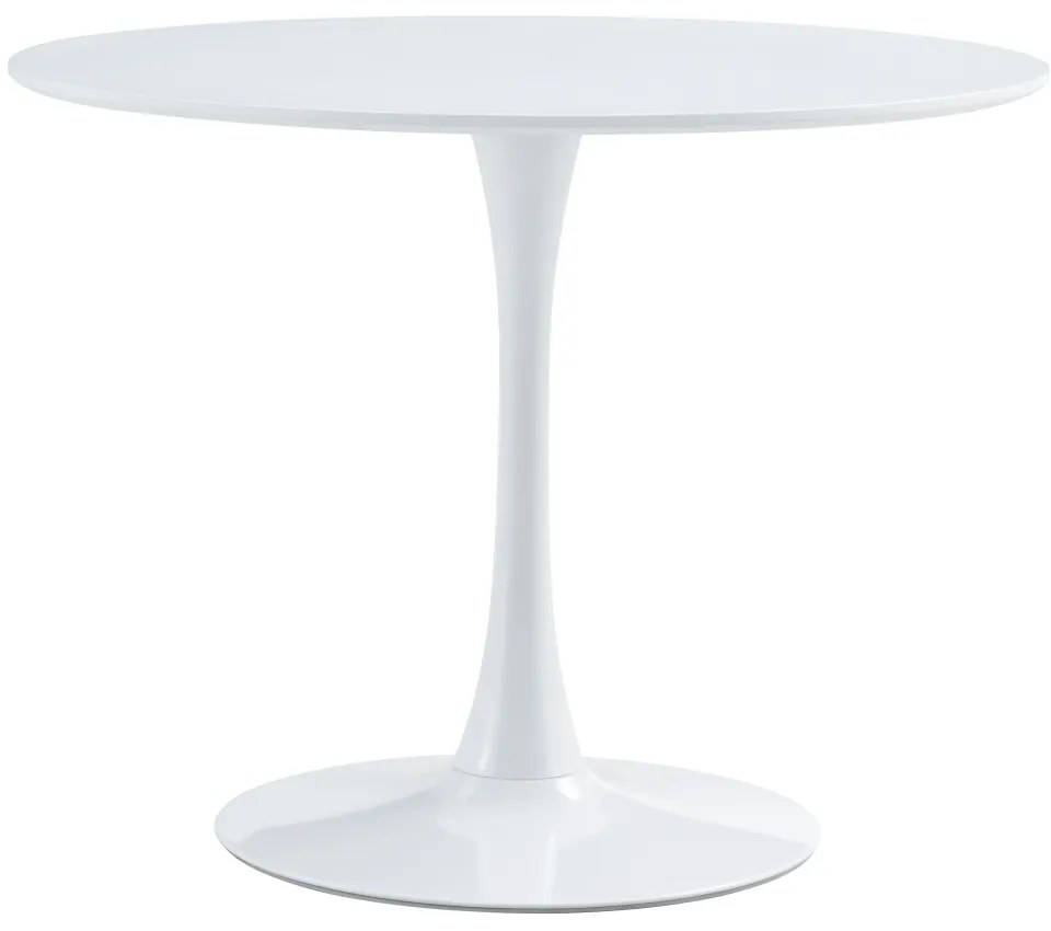 Jedálenský stôl, okrúhly, biela matná, priemer 110 cm, REVENTON NEW