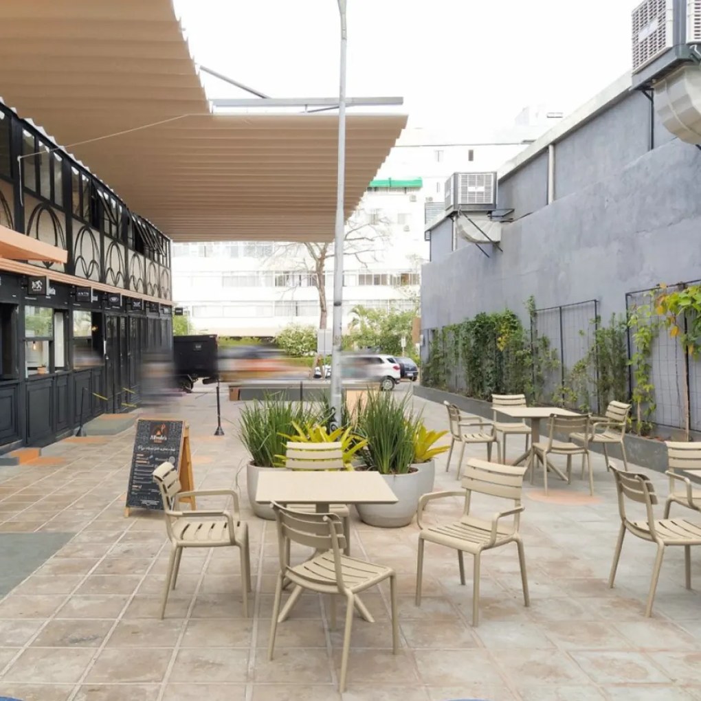 HELEN záhradná stolička bez podrúčok taupe