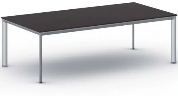 Kancelársky stôl PRIMO INVITATION, sivostrieborná podnož 2400 x 1200 mm, wenge