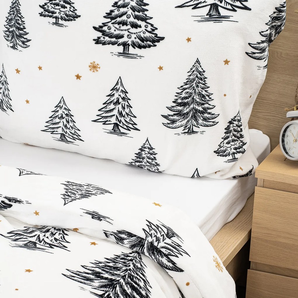 4Home Obliečky mikroflanel Frosted Trees, 140 x 220 cm, 70 x 90 cm