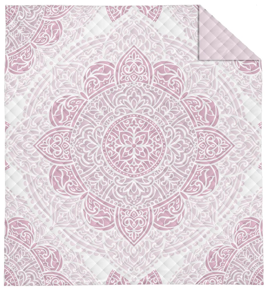 Detexpol Luxusný prehoz na posteľ 220x240 cm - Mandala pink