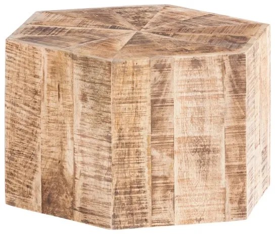 furniture-nabytek.cz - Sada 3 masívnych konferenčných stolíkov Caribou Mango, lakovaných, prírodných, šesťhranných