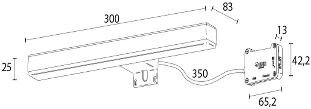 Sapho Sapho, VERONICA 2 LED svietidlo, 8 W, 300x25x83 mm, IP44, chróm, E26698CI