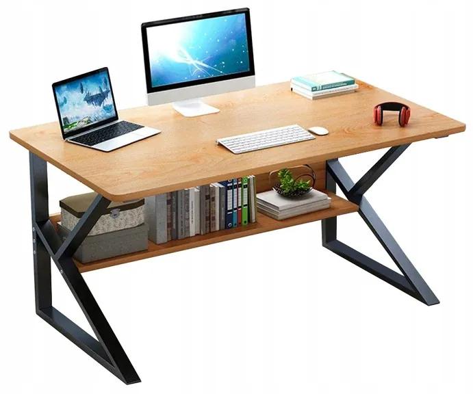 Počítačový stôl, kancelársky s policou 100x60cm hnedý