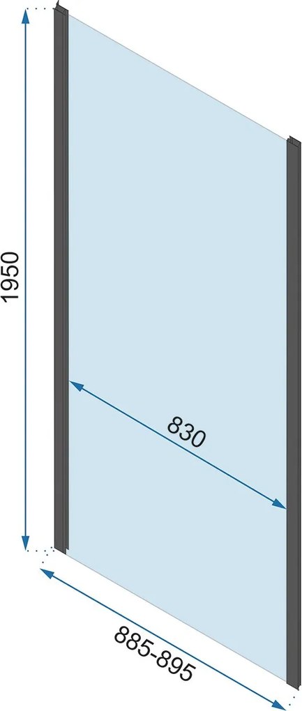 Rea Rapid Swing, 3-stenový sprchovací kút 80(dvere) x 100(stena) x 195 cm, 6mm číre sklo, chrómový profil, KPL-09121