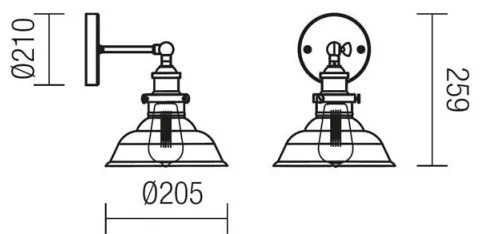 Redo 01-1026 - Nástenné svietidlo SAVILLE 1xE27/42W/230V