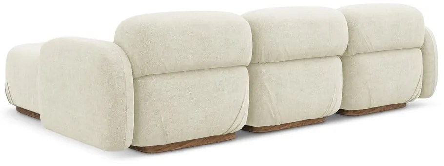 Krémovobiela modulárna rohová pohovka z textílie buklé Ailani – Makamii