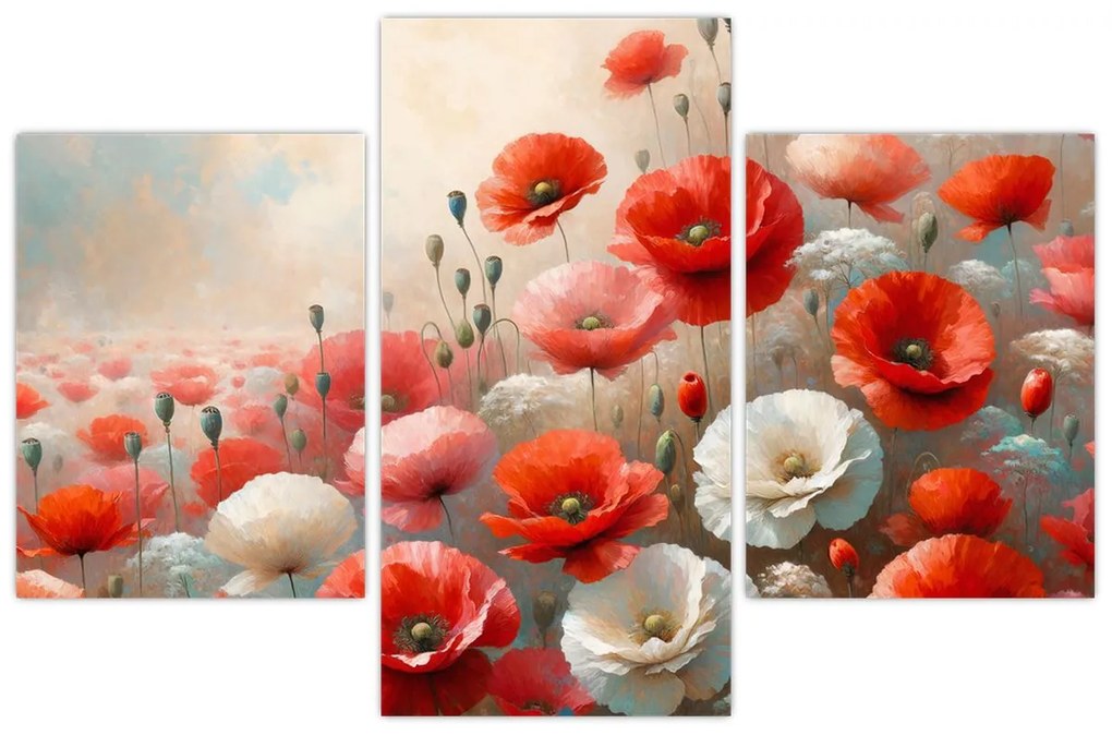 Obraz - Maľba vlčích makov (90x60 cm)