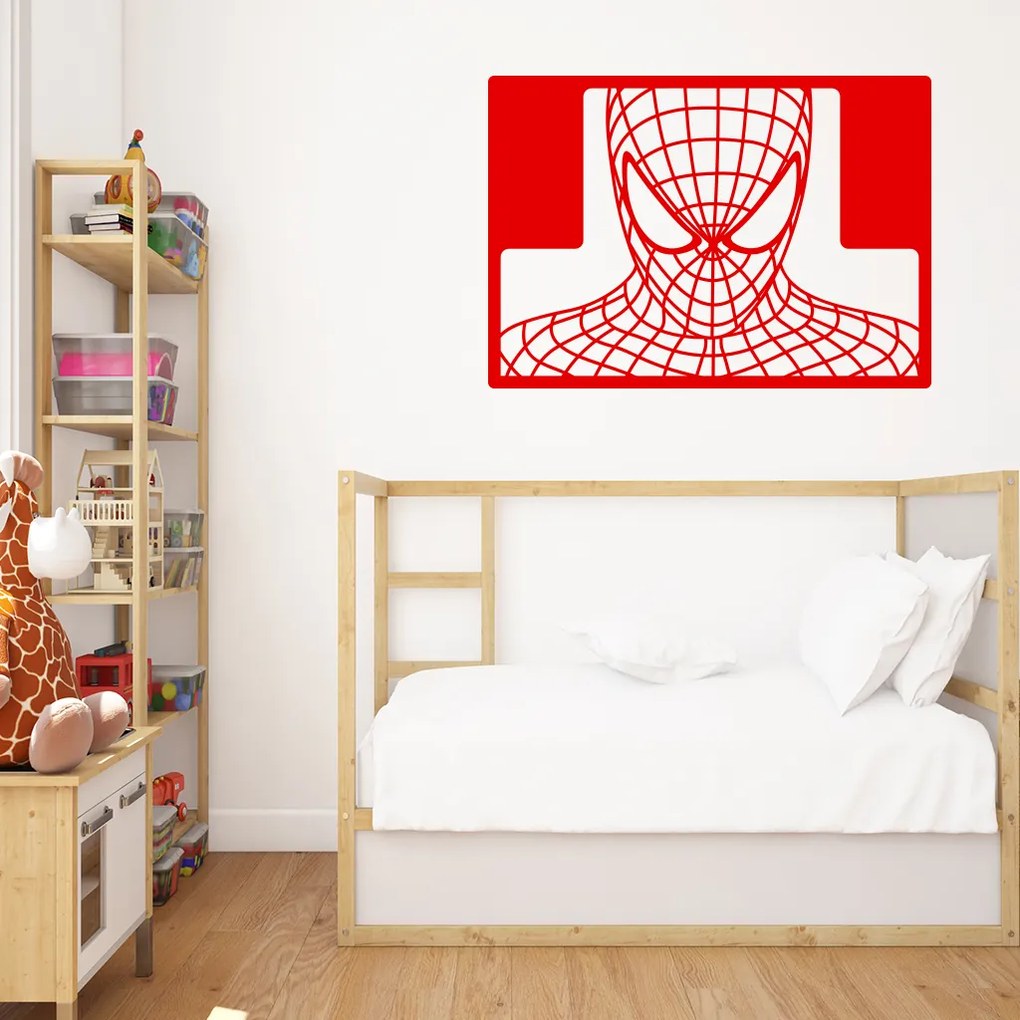 Veselá Stena Samolepka na stenu na stenu Spiderman portrét Farba: černá
