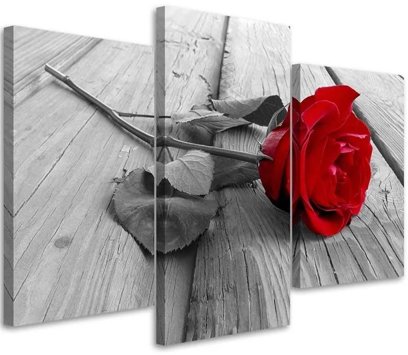 Gario Obraz na plátne Červená ruža - 3 dielny Rozmery: 60 x 40 cm