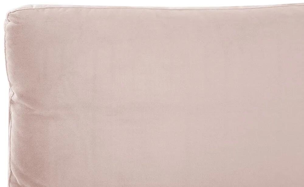 Zamatová posteľ 140 x 200 cm ružová MELLE Beliani