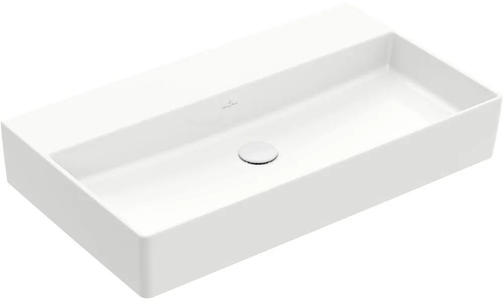 VILLEROY &amp; BOCH Memento 2.0 závesné umývadlo bez otvoru (spodná strana brúsená), bez prepadu, 800 x 470 mm, biela alpská, 4A228F01