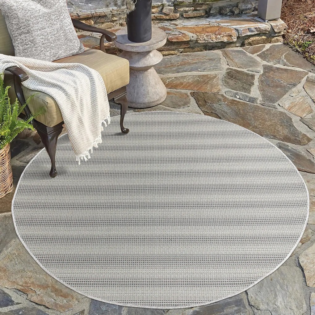 Dekorstudio Šnúrkový okrúhly koberec PALM 3471 - antracitový Priemer koberca: 120cm