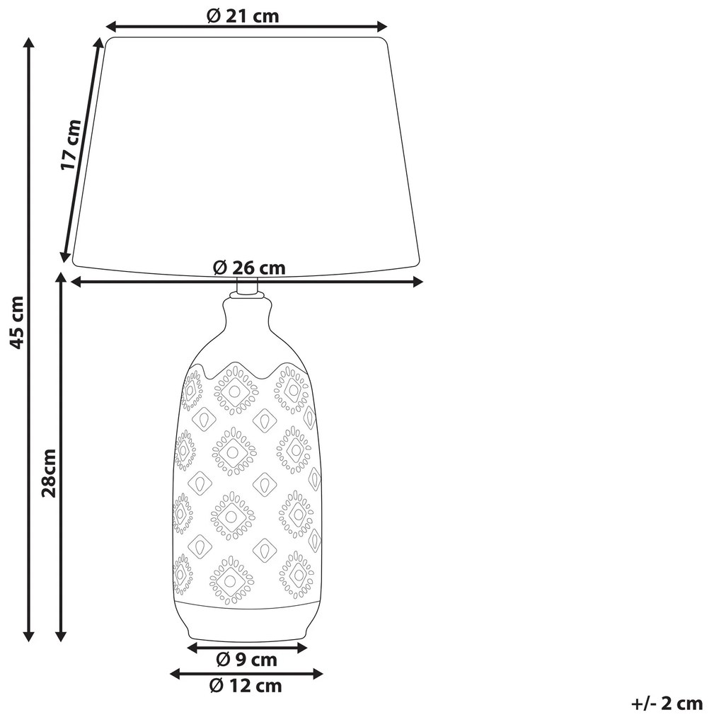 Keramická stolná lampa biela/modrá PALAKARIA Beliani