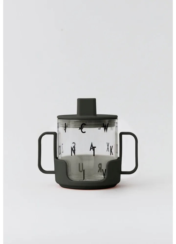 Čierne držadlo na detský hrnček Design Letters