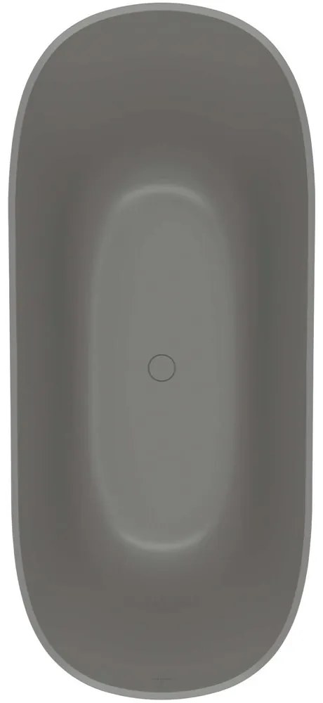VILLEROY &amp; BOCH Theano Curved Edition voľne stojaca vaňa z materiálu Quaryl (bez spoja medzi panelom a vaňou), odtok v strede, 1700 x 750 x 643 mm, Grey, UBQ170ANH7F200V-3S