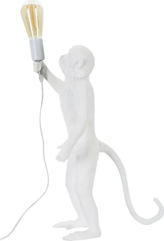 Stolná lampa Opica 55 cm biela