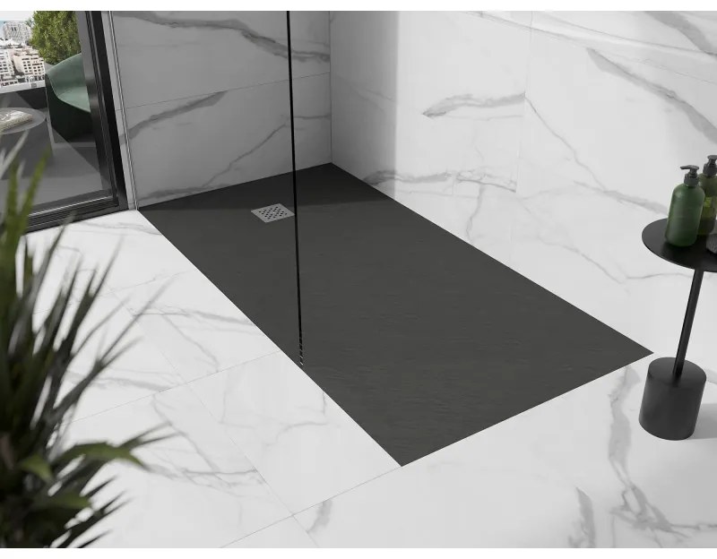 Mexen Stone+, obdĺžniková vanička z minerálneho kompozitu 160 x 80 cm, antracitová, 44718016