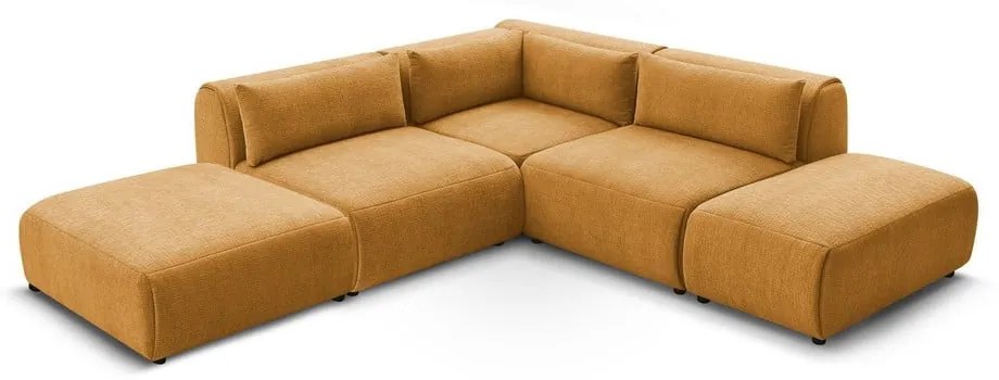 Rohová pohovka (variabilná) v horčicovohnedej farbe Jeanne - Bobochic Paris