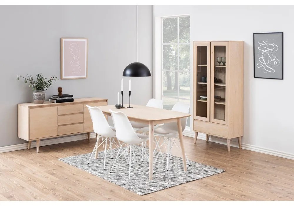 Nízka komoda v dekore duba v prírodnej farbe 150x75 cm Nagano – Actona