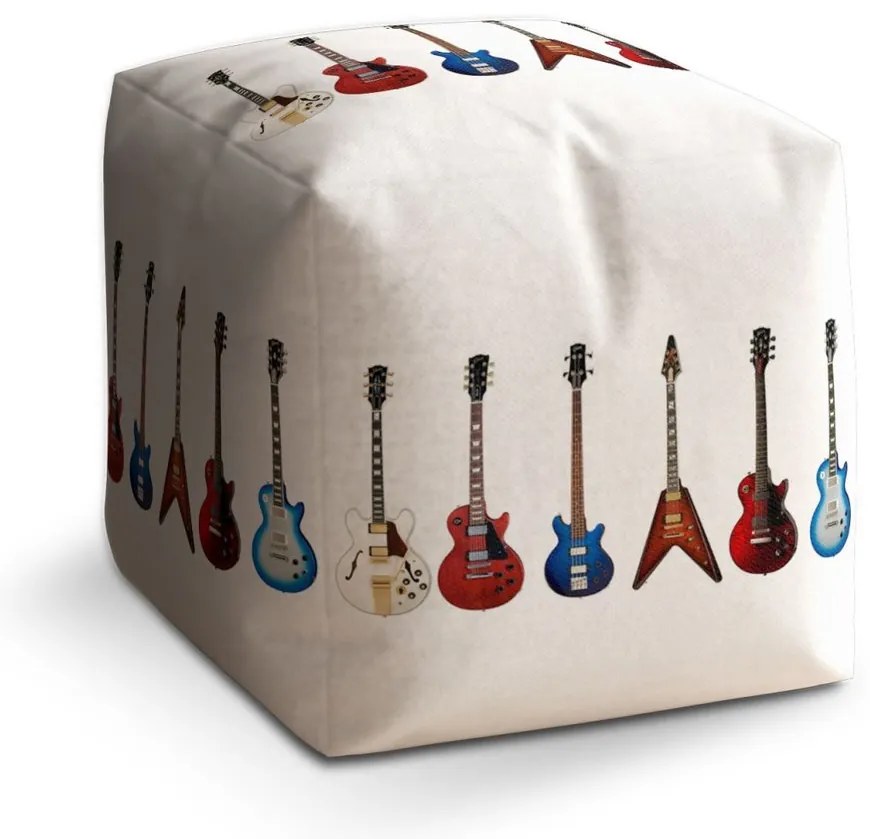 Taburet Cube gitary 2, biela