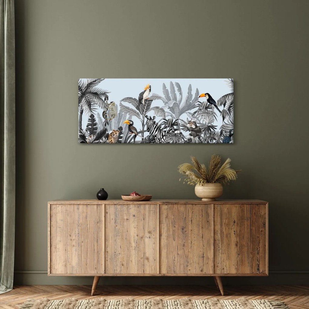 Obraz zvierat v tropickom lese (120x50 cm)