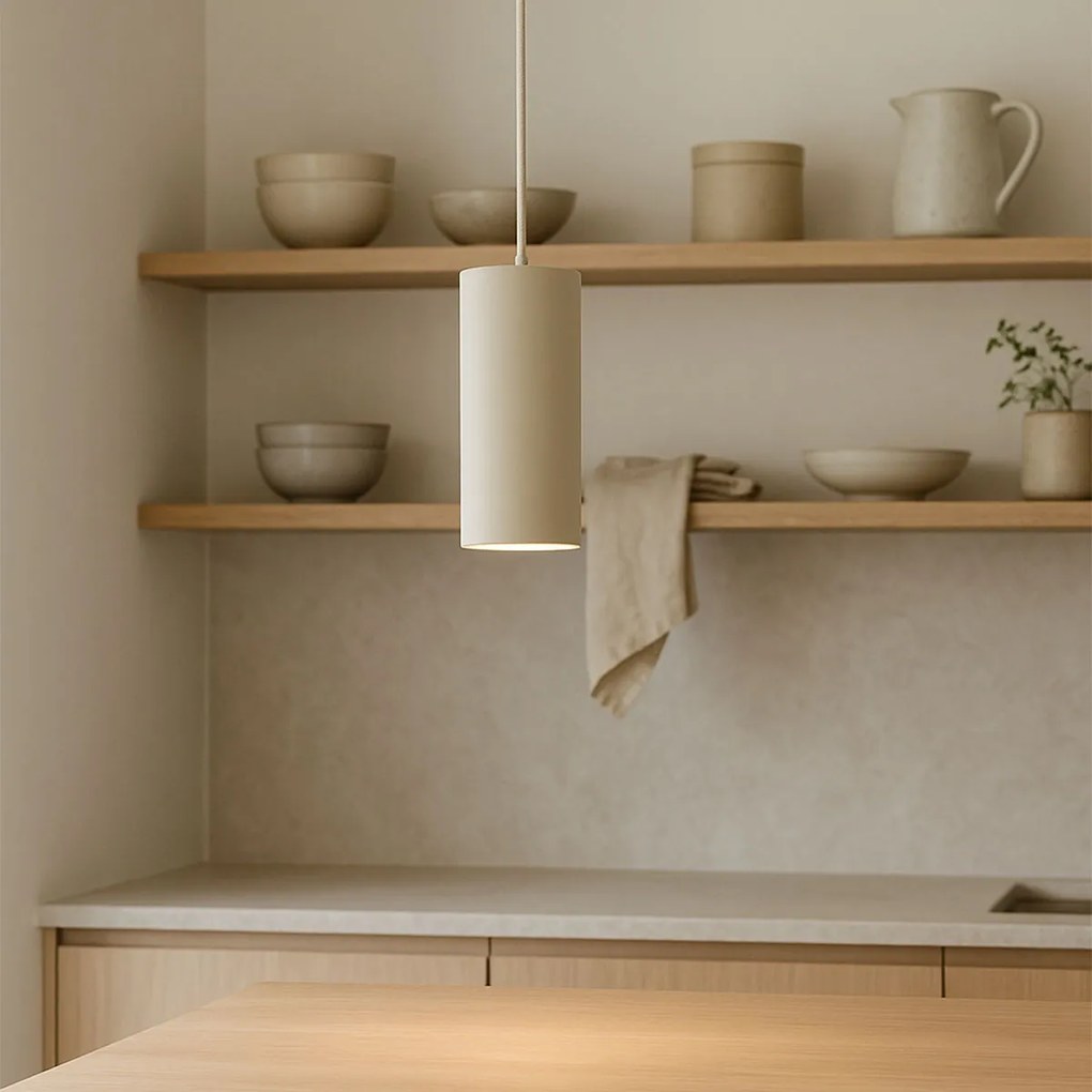 Moderné závesné svietidlo béžové GU10 50 mm okrúhle - Tubo