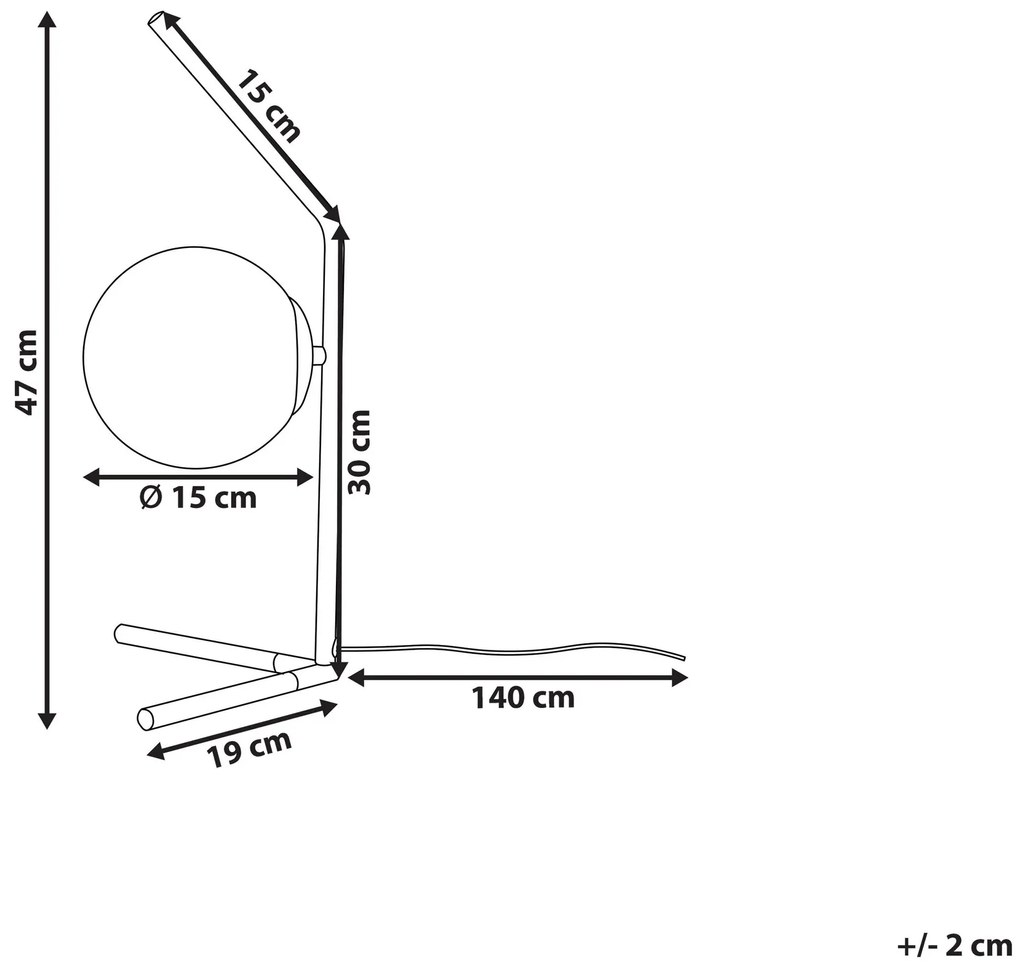 Sklenená stolná lampa 47 cm čierna WAPITI Beliani