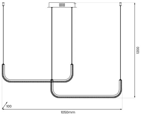 LED Luster na lanku HORIZONT 2xLED/11W/230V čierna
