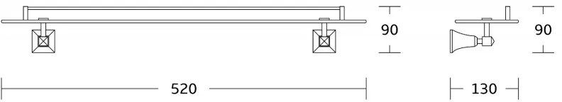 Mexen príslušenstvo, Dalia kúpeľnová sklenená polička, chrómová, 7017337-00