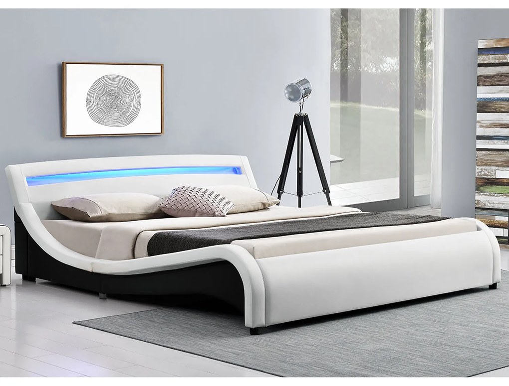 InternetovaZahrada - Čalúnená posteľ Malaga 140x200 cm - biela