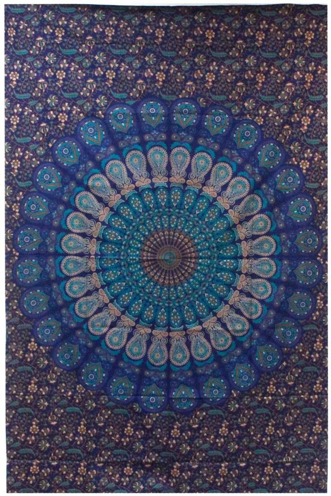 Bavlnená prikrývka na posteľ - Mandala (dvojlôžková)