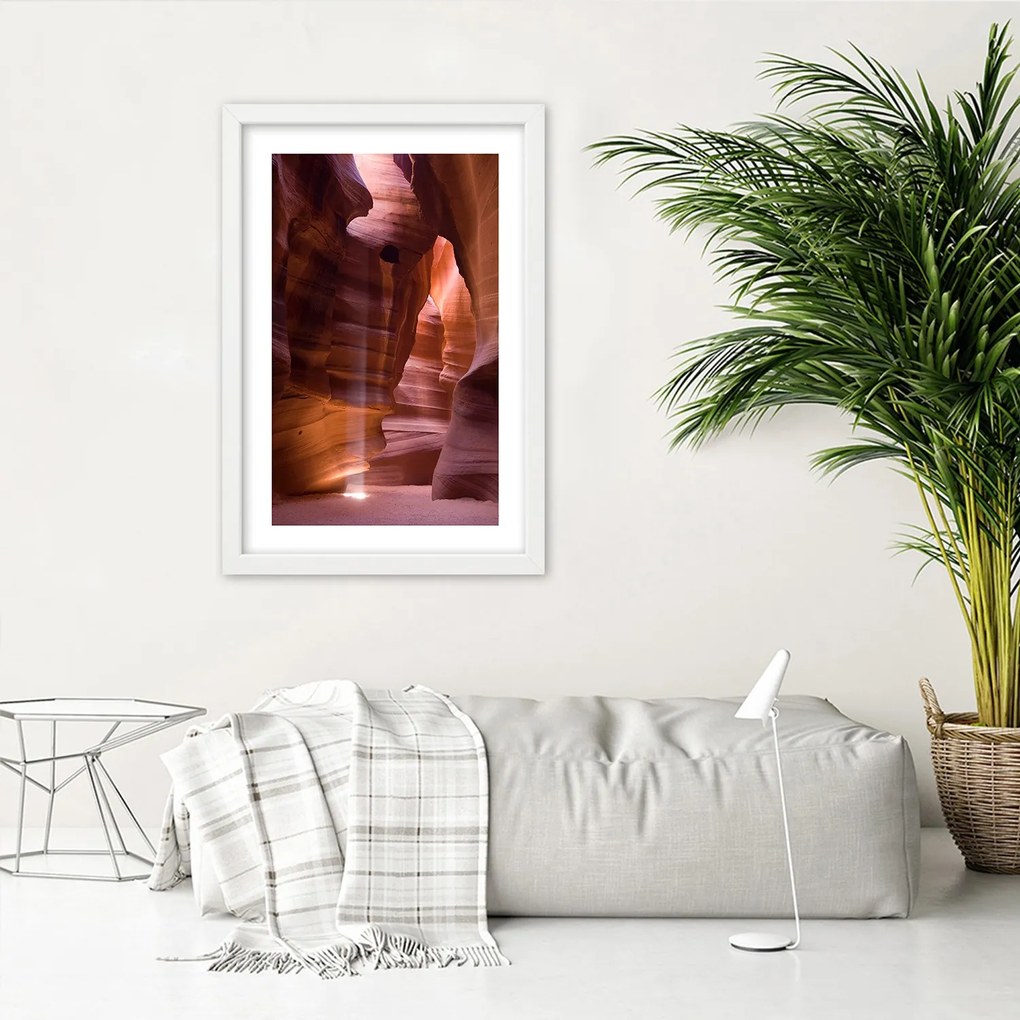 Gario Plagát Slnečné lúče v jaskyni Farba rámu: Bez rámu, Rozmery: 30 x 45 cm