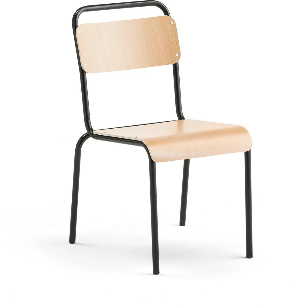 Jedálenská stolička Frisco, čierny rám, bukový laminát