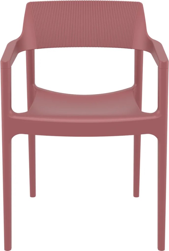 TULUM záhradná stolička s podrúčkami marsala