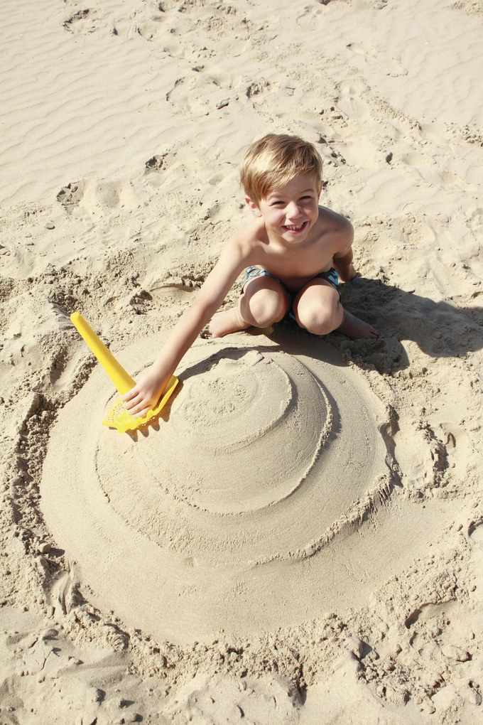 Multifunkčná hračka do piesku Triplet, žltá