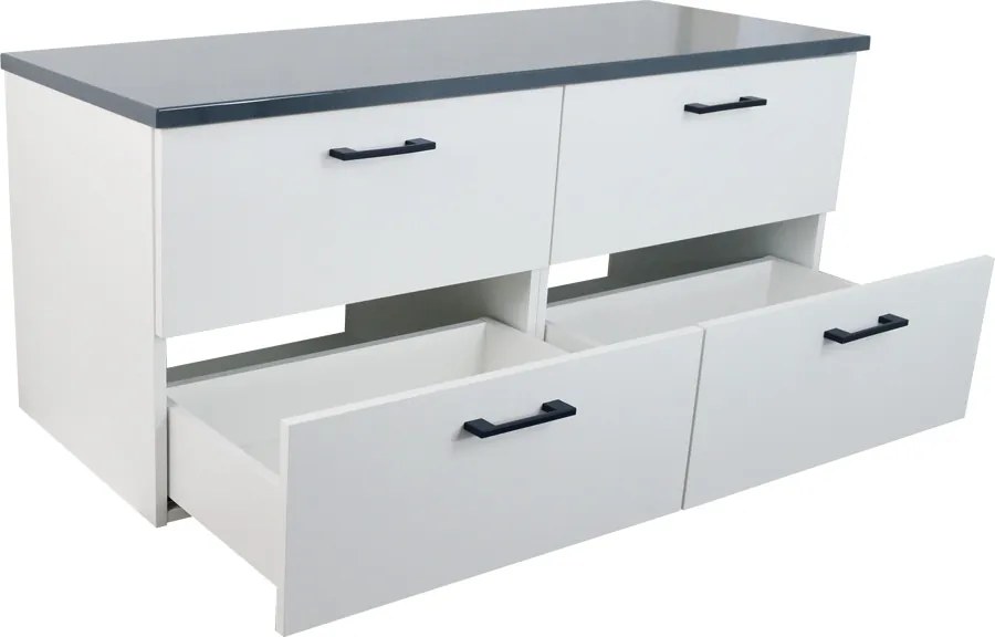 Comodo Kúpeľňová skrinka pod doskové umývadlo Agria NEW W 120-HD - biela/antracit