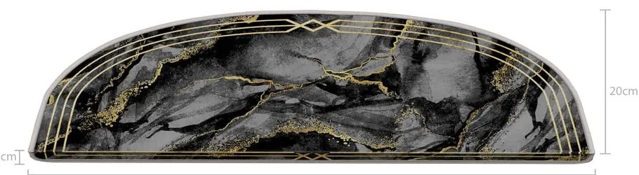 Tmavosivé nášľapy na schody v súprave 16 ks 20x65 cm Marble Dream – Vitaus