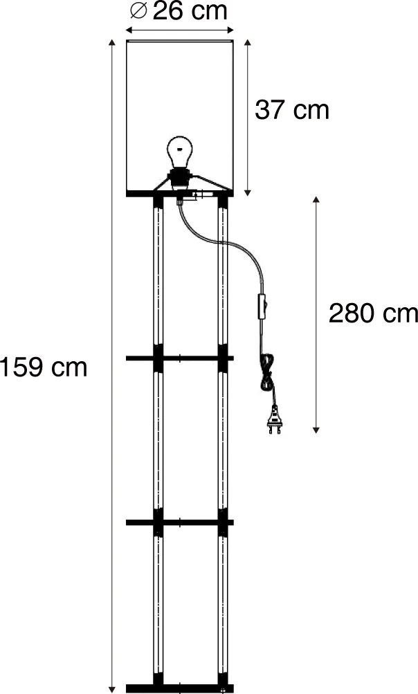 Inteligentná stojaca lampa čierna vr. WiFi A60 - Stojon